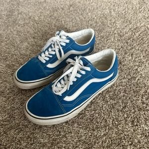 vans old skool blue and white sneakers